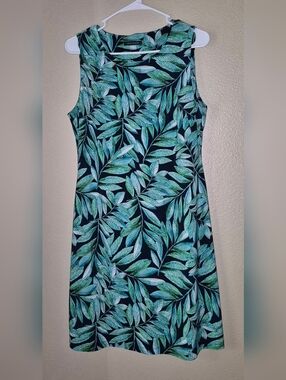 Tommy Hilfiger Women's Size 10 Tropical Leaf Print Sleeveless Dress